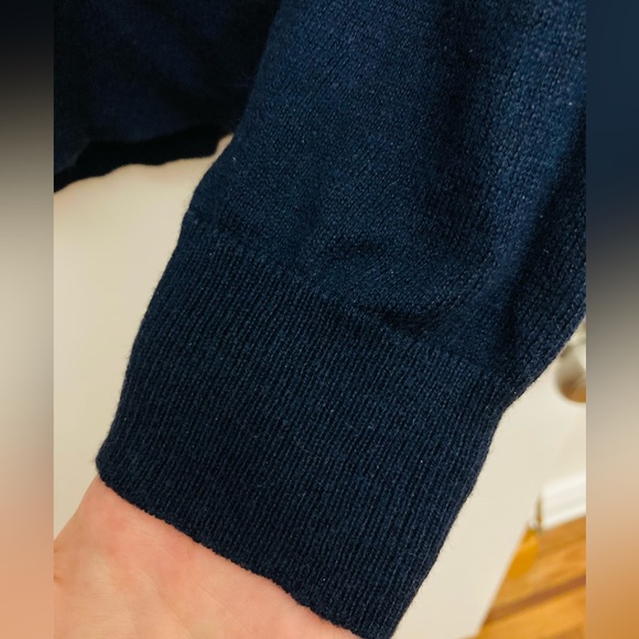 J. Crew Mercantile Men's Wool Cotton Blend Sweater Navy Size Medium - Picture 5 of 6